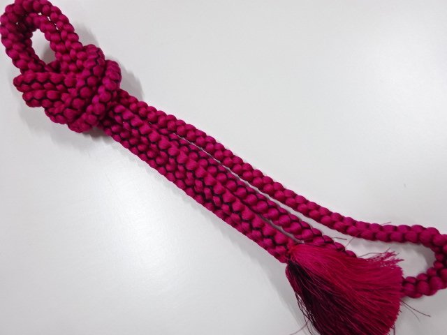 JAPANESE KIMONO / HAND-TIED OBIJIME CORD / SILK